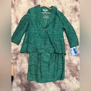 mark. Emerald Textured Blazer and Skirt